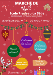 Marché de Noël @ Ecole Pradeau La Sède, Tarbes